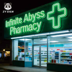 Enseignes LED <span class=keywords><strong>Pharmacie</strong></span> Croix Verte Fabricant Panneau Acrylique Lumineux 3D Personnalisé Effet <span class=keywords><strong>Miroir</strong></span> Abysse Infini Extérieur Étanche - Product Image 3