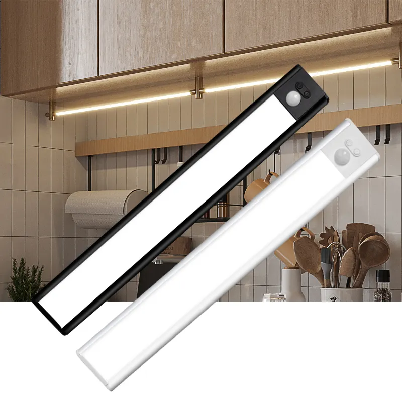 Ultra-Thin Smart Human Body Motion Sensor Wireless Magnetic Power Battery Rechargeable Led Indoor Strip Kitchen Cabinet Lights