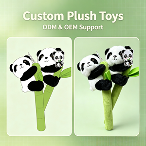 Giocattolo di Peluche Personalizzato a Forma di <span class=keywords><strong>Panda</strong></span> su Bastoncino di Bambù, Mascotte di Peluche Personalizzata OEM ODM per Vendita all'Ingrosso - Product Image 1