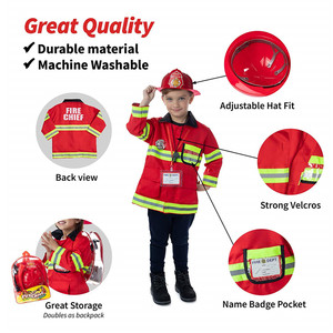 Ensemble complet <span class=keywords><strong>de</strong></span> jouets <span class=keywords><strong>de</strong></span> <span class=keywords><strong>pompier</strong></span> avec sac à dos et <span class=keywords><strong>casque</strong></span> <span class=keywords><strong>de</strong></span> <span class=keywords><strong>pompier</strong></span>, <span class=keywords><strong>jouet</strong></span> en plastique rouge pour l'école - Product Image 2