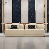 Canapé moderne à trois places en cuir et tissu Ensemble de chaises longues pour salon Sièges modulaires fonctionnels et élégants Hôpitaux en mousse d'angle