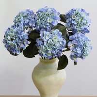 Fleurs artificielles en PU, imprimées en 3D, aspect réaliste, écologiques, hortensia, tige unique, grande tête, 62 cm, pour décoration de mariage et de maison, vente en gros