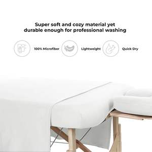 Baumwolle Massage tisch Bettlaken Abdeckung Set Spann bett tücher für Massage tisch, Flach betttuch & Gesichts bedeckung Mikro faser Massage Bettdecke - Product Image 2