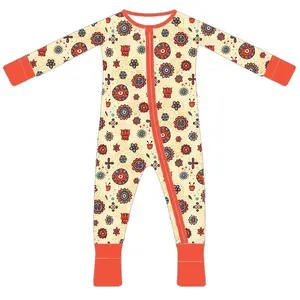 China Fabriek Custom Print Bamboe Pyjama Biologisch Katoen Bamboe Baby Swaddles Romper Peuter Kid Effen Bamboe Babykleding