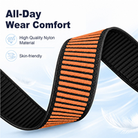 Bandjoy – Bracelets de montre en nylon côtelé bicolore personnalisés en gros, bracelet de remplacement pour Samsung Huawei 20mm 22mm
