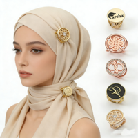 Épinglette personnalisée en métal, badge en émail souple, anneau pour foulard, boucle de hijab musulman pour femme, accessoires de bijoux de luxe