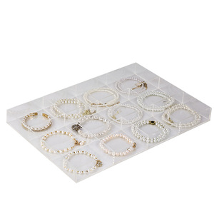 Jewelry Storage <b>Display</b> <b>Box</b> Rectangle Transparent <b>Plastic</b> Compartmentalized Bracelet Tray Earring Necklace Organizer Desktop - Product Image 3