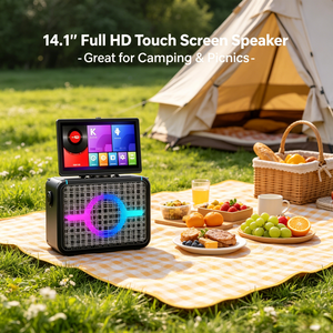 GENCE Tragbarer Kabelloser Lautsprecher mit Bildschirm und RGB-LED-Beleuchtung 80W Stereo-Sound TWS Multi-Raum-<span class=keywords><strong>Audio</strong></span> für Innen-/Außenbereich - Product Image 4
