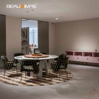 Buffet Tiretto de luxe italien en placage de bois, cuir et métal, écologique, avec compartiment de rangement ouvert et tiroir, pour villa de luxe