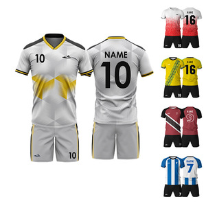 Pria Digital Printing penuh sublimasi pakaian sepak bola seragam sepak bola Jersey dengan kemeja bordir pakaian olahraga Set - Product Image 1