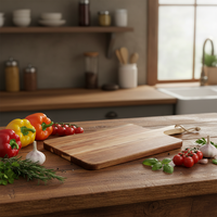 Planche à servir en bois d'acacia pour fromage et pain avec poignée, épaisseur 1,5 cm, anti-moisissure, durable et écologique, prix de gros
