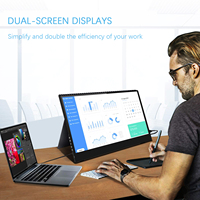 Moniteur de jeu portable SIBOLAN 4K 15,6 pouces TFT USB-C HDR avec protection oculaire, coque intelligente intégrée, haut-parleur intégré, 60 Hz