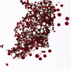 ZK พลอยเทียมแบบผสมสยาม1440ชิ้น SS6-SS20แบนด้านหลังไม่สามารถซ่อมแซมได้เครื่องประดับพลอยเทียมสีทองแบบทำมืออุปกรณ์ตกแต่งเล็บ - Product Image 4