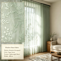Tissu Jacquard Tissé 100% Polyester Teint Anti-Décoloration Élégant Largeur 98 Pouces Poids Moyen pour Rideaux de Fenêtre d'Hôtel - Vente en Gros Usine