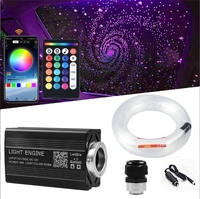 Juego de máquina de fibra óptica de techo de cielo estrellado centelleante, techo Interior de coche, atmósfera estrellada, luz de fibra óptica RGB de meteorito modificado