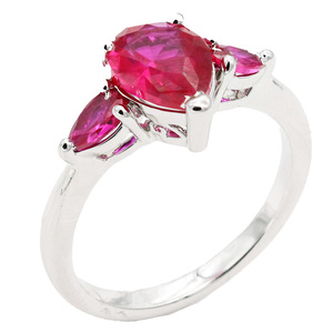 Impression Men's Engagement <strong>Ring</strong> Rhodium Plated with <strong>Ruby</strong> Color CZ Palladium and Yellow <strong>Gold</strong> Marquise Cut Size 6