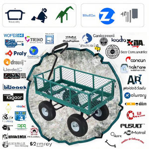भारी शुल्क 250 किलोग्राम क्षमता वाला गार्डन प्लेटफॉर्म वैगन फोल्डेबल हैंड ट्रॉली 3.50-4 न्यूमेटिक पहियों - Product Image 3
