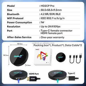 อะแดปเตอร์ Hd2cp Pro Mirror Face Appearance Car Tv <span class=keywords><strong>Stick</strong></span> ไร้สาย รองรับ Android Auto และ Carplay แบบ HDMI สำหรับ <span class=keywords><strong>Apple</strong></span> Car Control และ <span class=keywords><strong>Fire</strong></span> TV - Product Image 2