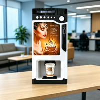 Distributeur automatique de café instantané commercial avec accepteur de pièces, 3 saveurs, équipement de distribution de boissons en poudre en libre-service