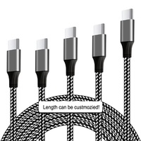 Kabel USB-C ke-C PD60W 3A Pengisian Cepat dengan Konduktor Tembaga Murni, Berlapis Aluminium, dan Jalinan Nilon untuk Ponsel & Power Bank