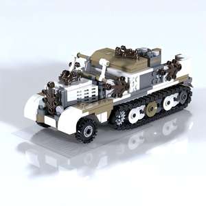 Multiuso veicolo Sdkfz 11 blocchi di costruzione WW II attrezzature militari modello di tecnologia di assemblaggio mattoncini creativi giocattoli esperti - Product Image 2