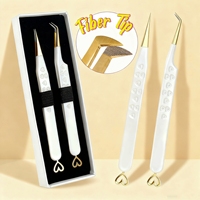 Pince à cils professionnelle personnalisée gratuite pour extensions de cils, forme botte, pour préhension des fibres, 90 degrés