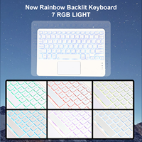 Keyboard Nirkabel RGB yang Dapat Disesuaikan untuk Tablet PC 10 Inci, Keyboard Mini Nirkabel Isi Ulang dengan Lampu Latar
