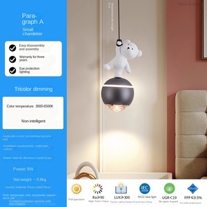 Lámpara Colgante de Hierro para Dormitorio, Restaurante, Sala de Estar, Estilo Moderno y Simple, Sensación de Alta Gama, Interruptor Ajustable, Regulable, Diseño de Oso - Product Image 5