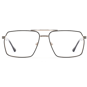 2025 <span class=keywords><strong>High</strong></span> <span class=keywords><strong>End</strong></span> Männer Rechteck Solid Full-Rim Eye Wear Neue Saison Blaulicht Blocker Vintage Schwarz Blau Metall Übergroßer <span class=keywords><strong>Computer</strong></span> - Product Image 5