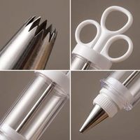 Pistolet à crème, distributeur de glaçage, ensemble de buses en acier inoxydable, seringue à glaçage à corps transparent pour la décoration de cupcakes et de gâteaux, fournitures de pâtisserie