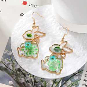 Multi Styles Hollow Shape Resin Drop <b>Earrings</b> Natural Preserved Pressed Dry Flower Floral Dangle <b>Hook</b> <b>Earrings</b> For Women - Product Image 6