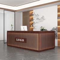Nouveau bureau de réception en bois de style chinois moderne pour les salons de beauté Centres de santé Restaurants Bureau Sociétés Comptoir de réception