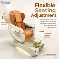 Fauteuil de massage professionnel de luxe avec dossier réglable et bassin pour les pieds, idéal pour les salons de pédicure