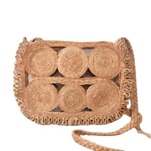 El yapımı Crossbody benzersiz tasarım Trendy moda sıcak satış el örgülü tığ çanta çanta