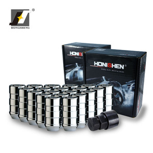 14x1.5 thép hợp kim an toàn Tuner phong cách Chrome mạ bánh xe khóa hạt với ổ cắm chính - Product Image 2