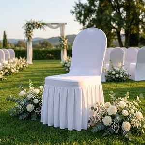 Housse de chaise plissée extensible <span class=keywords><strong>en</strong></span> spandex, vente <span class=keywords><strong>en</strong></span> gros directe d'usine, pour décoration d'hôtels, mariages et banquets - Product Image 2