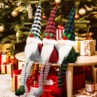 Lot de 3 décorations de Noël de qualité : Père Noël, Bonhomme de neige et Renne en peluche à suspendre pour sapin de Noël, décoration de maison et de fêtes, vente en gros