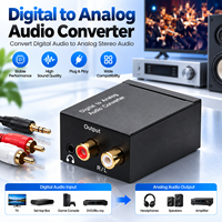Convertisseur audio numérique-analogique 24 bits, entrée optique vers RCA L R, sortie audio 3,5 mm, adaptateur DAC pour haut-parleur de télévision, amplificateur