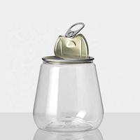 Bocaux en plastique transparents faciles à ouvrir de 420 ml, 580 ml et 1010 ml pour l'emballage alimentaire de bonbons, biscuits et yaourts