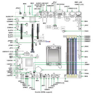 เมนบอร์ดเซิร์ฟเวอร์ MBD-X13SAZ-F แบบ Micro-ATX พร้อมซ็อกเก็ตเดี่ยว LGA-1700 (ซ็อกเก็ต L0) Intel R680E, รองรับ DDR5 จัดส่งรวดเร็ว คุณภาพดี - Product Image 3