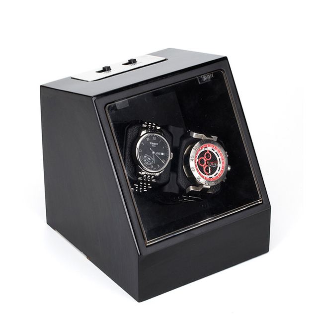 High Quality Megger Automatic Wooden Watch Winder Square Shape; Mechanical Watch Box Chain