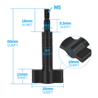 Vis à pouce M5 en alliage d'aluminium en forme de T Bouton de serrage Vis de poignée manuelle pour Gopro 13 Action Camera Mount Accessories