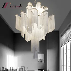 Modern Luxury Chandeliers Chain Led Ceiling Pendant Lights Creative Tassel Iron Contemporary Hotel,living Room 80 85-265V 2-year