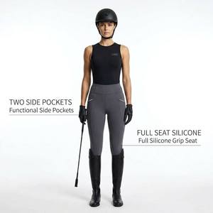 Pantalon d'équitation ARLAN pour femme, coupe intégrale, silicone antidérapant, deux poches latérales, taille haute, personnalisable - Product Image 1