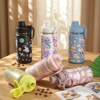 Termo Infantil Portátil de Acero Inoxidable 304, Aislado al Vacío, con Diseño de Dibujos Animados, para Estudiantes
