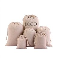 Pochette en toile de coton et lin avec cordon de serrage - Petit sac de rangement pour riz ou cadeaux avec personnalisation