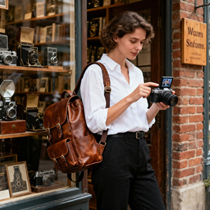 Nhà Sản Xuất Tùy Chỉnh Nâu Mens Womens Thêm Lớn Vegan Giả Da Dslr Máy Ảnh Túi Ảnh Máy Tính Xách Tay Ba Lô Cho Nhiếp Ảnh Gia - Product Image 4