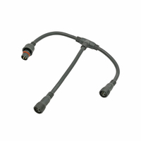 Conector de Cable Impermeable en Forma de T IP65, 1 Extremo Macho y 2 Extremos Hembra, Cable de Extensión de 0.75mm2