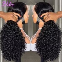 Perruque sans colle à dentelle transparente HD 360 Lace Afro bouclée, 100% cheveux humains, densité 180%, 16 pouces, pré-épilée, la plus vendue