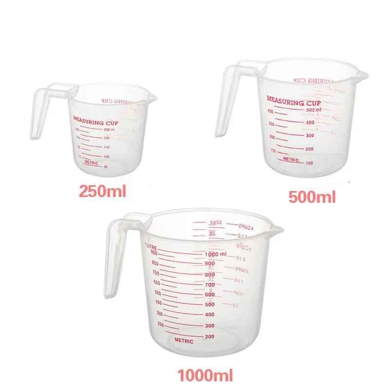 卸売家庭用食品グレードベーキングツール標準500ml1000mlプラスチック液体計量カップ